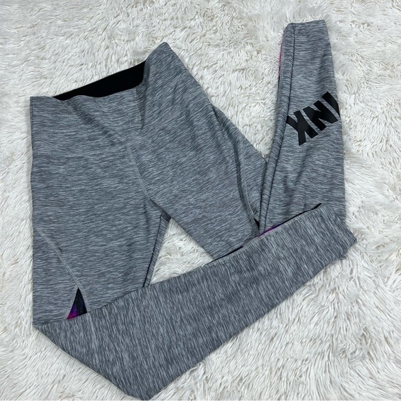 Victorias Secret PINK Ultimate High Waist Grey Mesh Floral Leggings Small - Picture 2 of 10